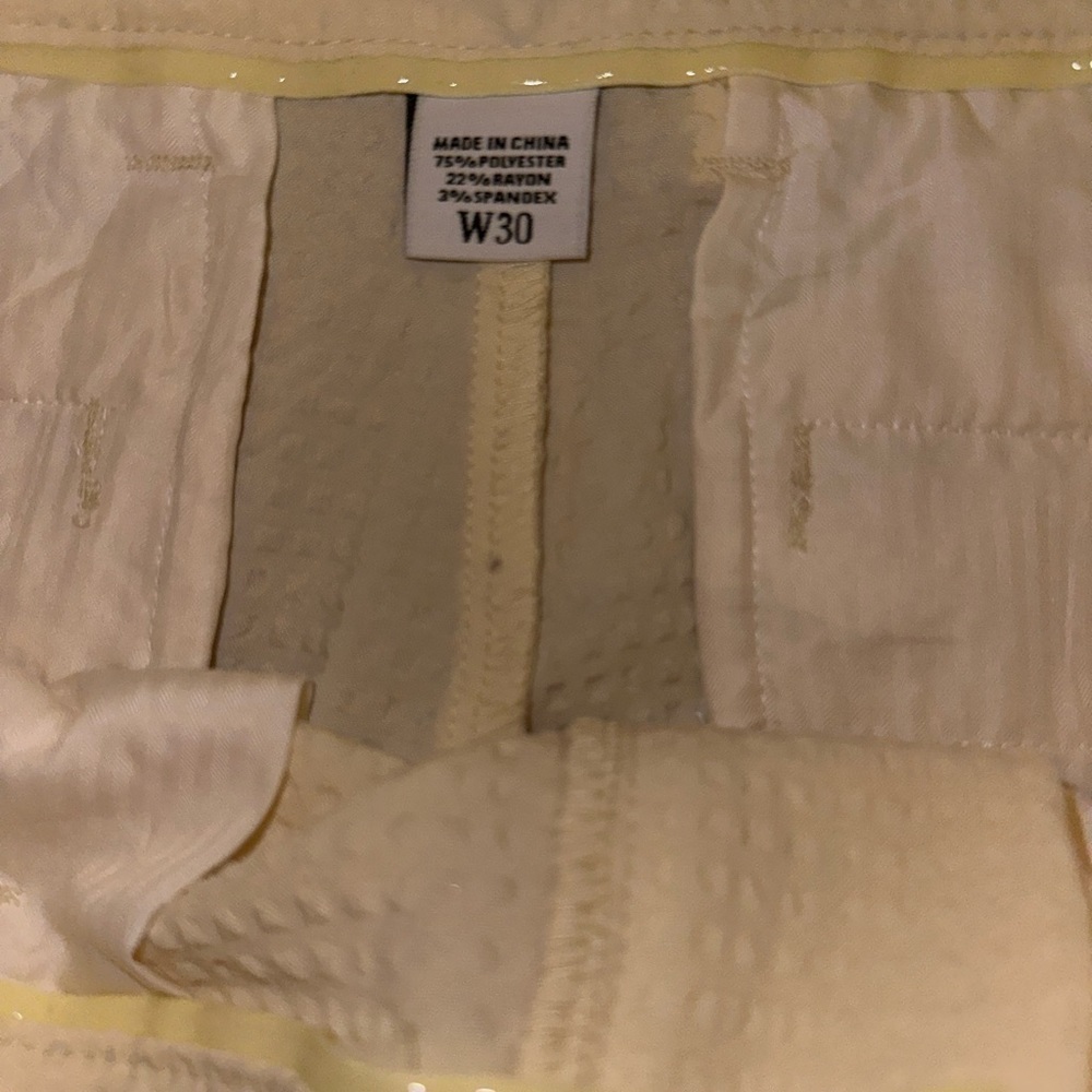 NEW Footjoy FJ Adult Performance Golf Shorts Stretch Stripe Cream Mens Size - Picture 3 of 6
